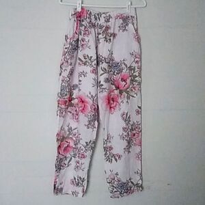 M MADE IN ITALY 100% linen CROP PANTS SZ XL